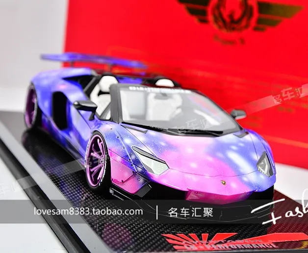 

SUPER A 1:18 Diecast Car Model For Lamborghini LP700-4 Widebody Modified Version Starry Edition Son of starry sky With Box