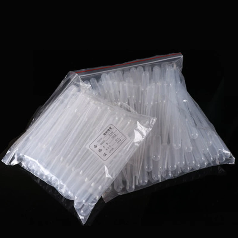 100PCS 1ML 2ML 3ML Transparent Pipettes Disposable Safe Plastic Eye Dropper Transfer Graduated Clear |