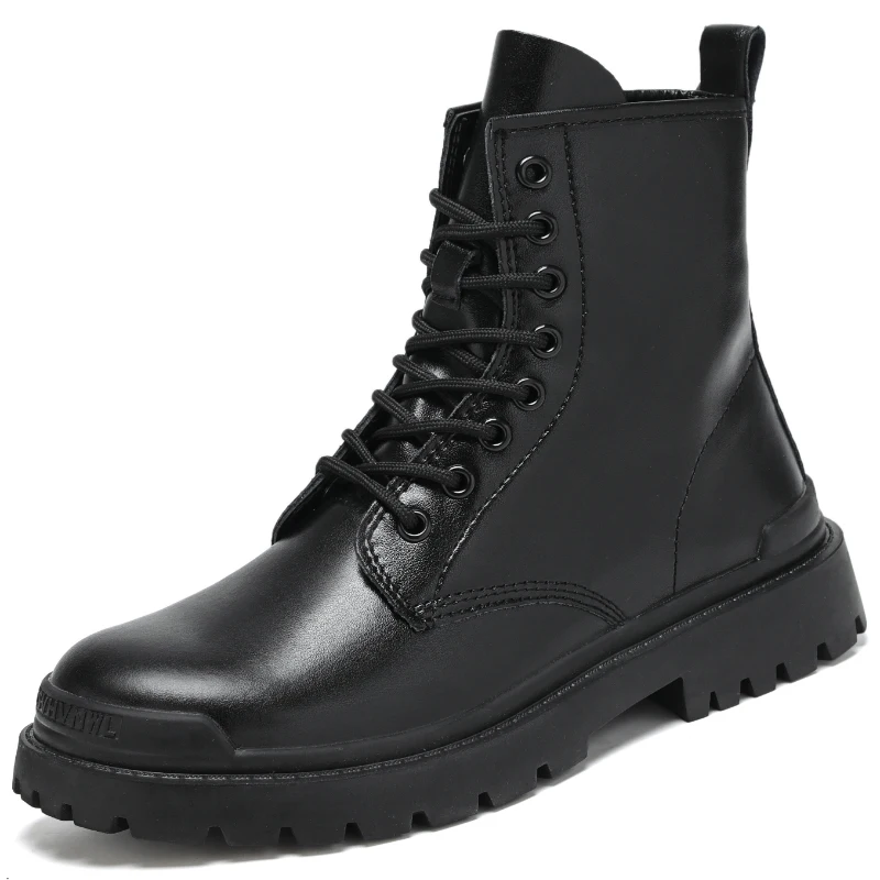 

Fine Zero New 2021 Winter Men Boots Genuine Leather Ankle Boots Men Winter Work Shoes Men Military Boots for Men Botas