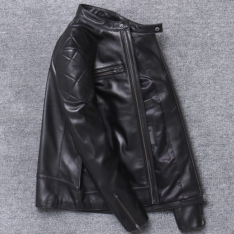 Real Picture Man's Sheepskin Leather Jackets American and European Style Men's Jacket Coats Oversized Streetwear XXXXL A772 |