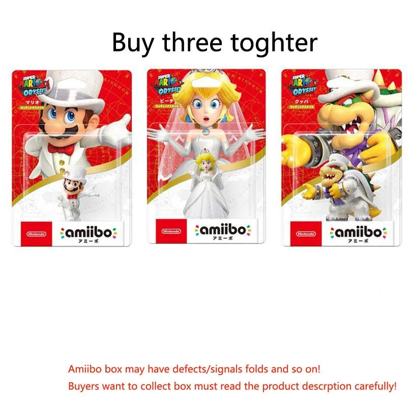 Odyssey 3 together Фигурка Amiibo из серии Super Mario Luigi Peach Yoshi Bowser Donkey Kong для wii U - Цвет: Odyssey 3 together