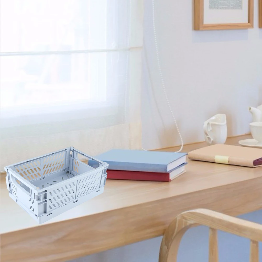 

Desktop Storage Box Refrigerator Retractable Storage Box Multifunctional Desktop Plastic Folding Box Storage Location 26x16.5x10