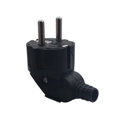 Черный Черное колено белый 16A 250V PP огнезащитные ЕС Пособия по немецкому языку 2 шпильки проводов разъем электропитанием под Евро адаптер Съемный разъем - Цвет: Черный