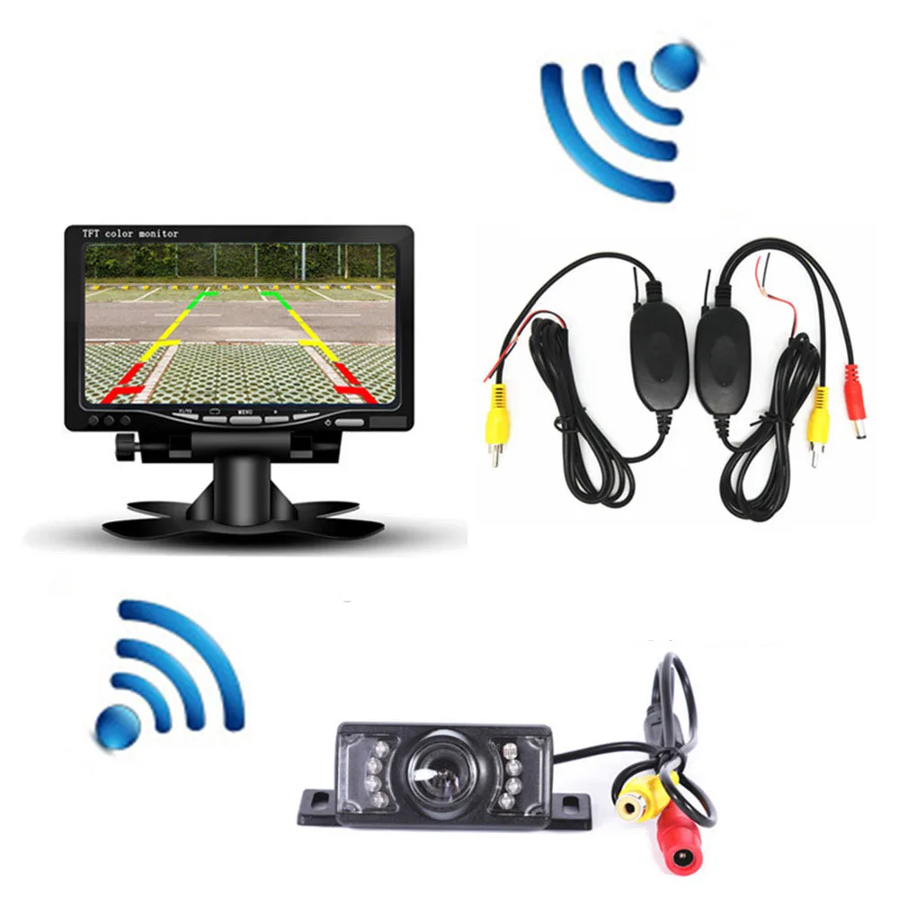 7&quot Wireless Car Rear View Reverse HD Camera TFT LCD Rearview Parking Monitor Waterproof Night Vision Infrared Backup | Автомобили и