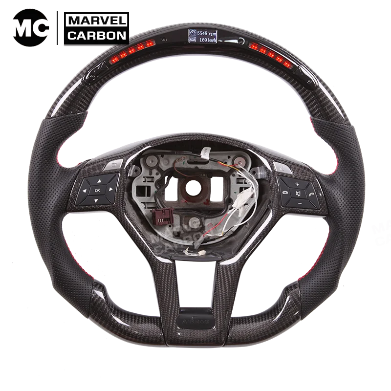 

100% Real Carbon Fiber LED Performance Steering Wheel Display Compatible for Mercedes Benz