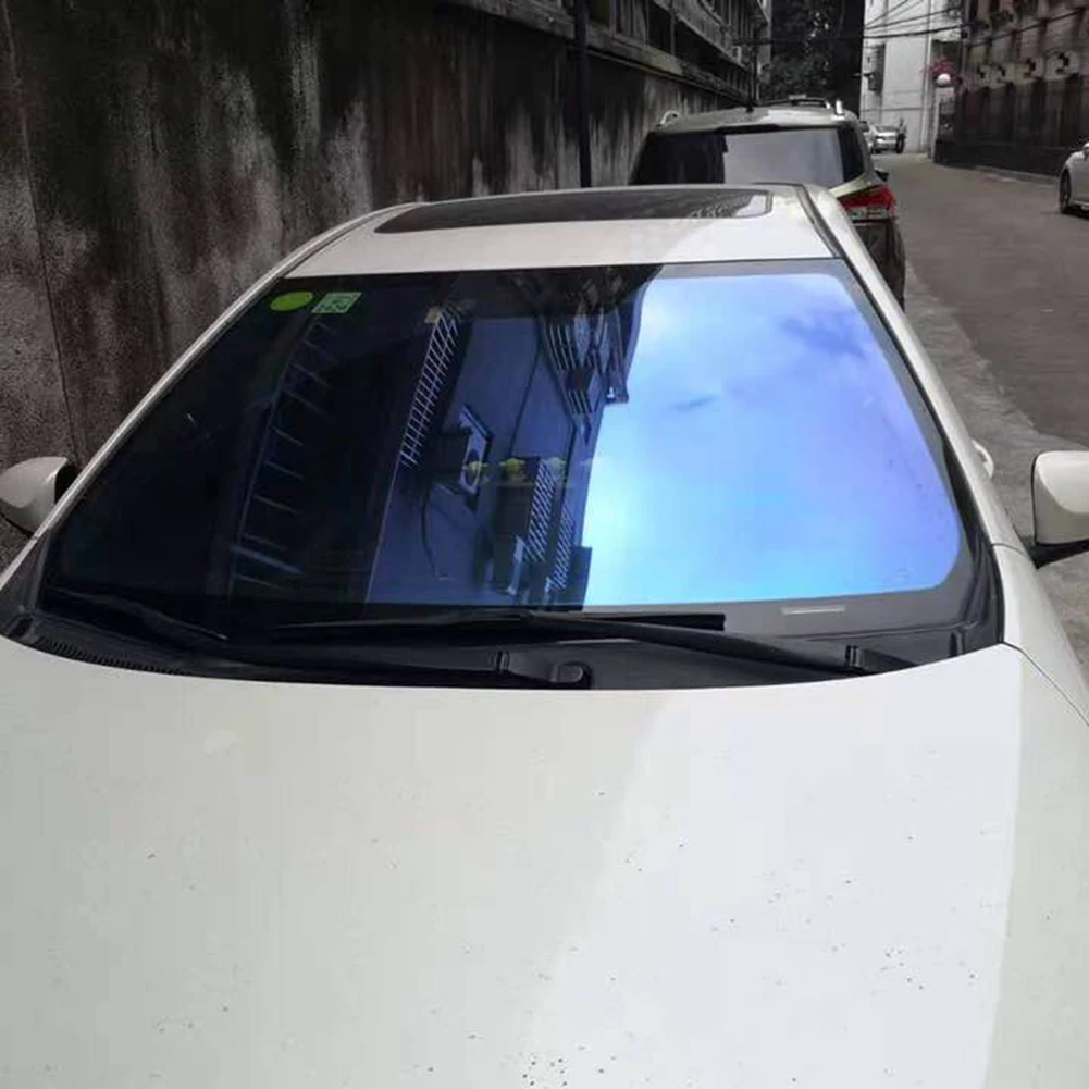 

75x150CM Windscreen Solar Film Blue Chameleon VLT 67% Car Front Window Tint Windshield Shades Protection Explosion Proof Foils