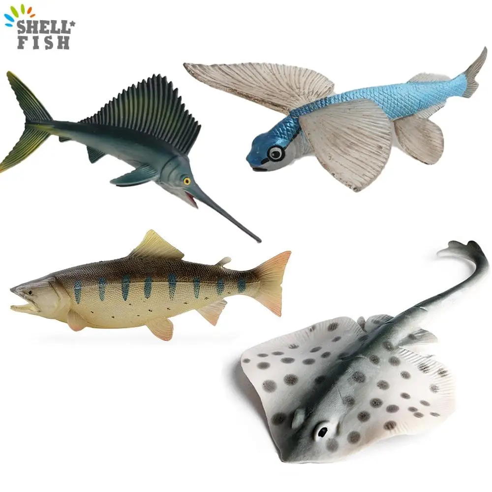 

Simulation Ocean Sea Animals Toys Simulated Flying Fish Sailfish Rajiformes Oncorhynchus Fishes Model Figures Kids Eudcation
