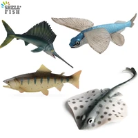 simulation ocean sea animals toys simulated flying fish sailfish rajiformes oncorhynchus fishes model figures kids eudcation