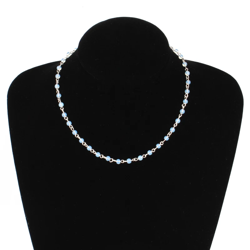 Модные ювелирные изделия для женщин простые черные и белые бусины ожерелье чокер