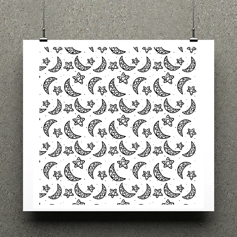 

AZSG нарисованные вручную Звезды Луна прозрачные штампы/печать для DIY Скрапбукинг/изготовление карт/Фотоальбом украшения поставки