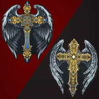 2 pieces large fashion 3d cross patches punk decoration jacket t shirt diy appliques crafts clothing sewing accessories