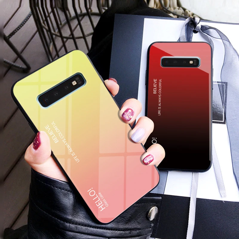 Phone Case for Galaxy J8 J7 J6 J5 Prime J4 J3 J2 Pro Gradient Tempered Glass Samsung A9 A8 A7 A6 Plus A2 Core | Мобильные телефоны