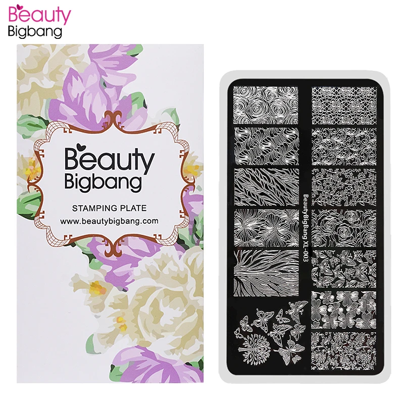 BeautyBigBang пластина для стемпинга для нейл-арта Летний цветок винтажная нержавеющая сталь геометрическая форма для ногтей штамповочная пластина шаблон для ногтей