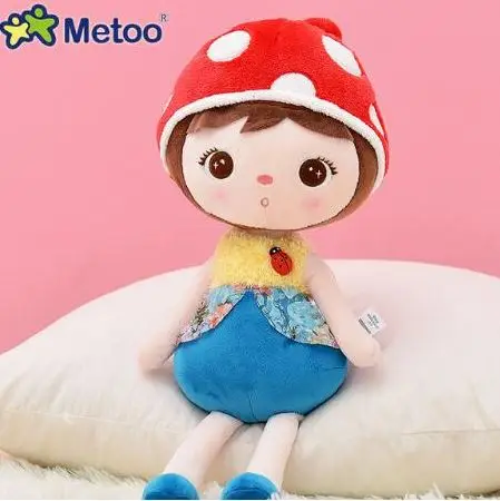 Ladybug Metoo кукла Анджела 50 см kawaii Плюшевые игрушки в виде животных с плюшевой набивкой детские игрушки из мультфильмов, подарок на день рождения коала "Панда" Олень "Божья коровка клубника - Цвет: Ladybug