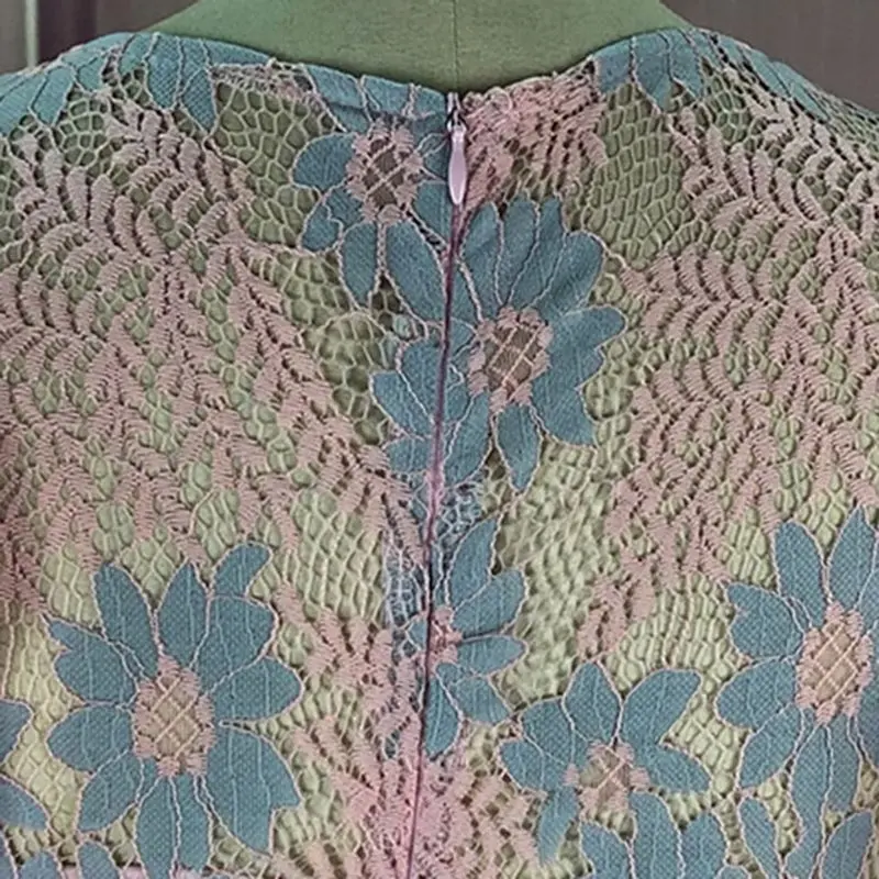 Розовые кружевные женские обтягивающие платья с пышными рукавами 2019 элегантные