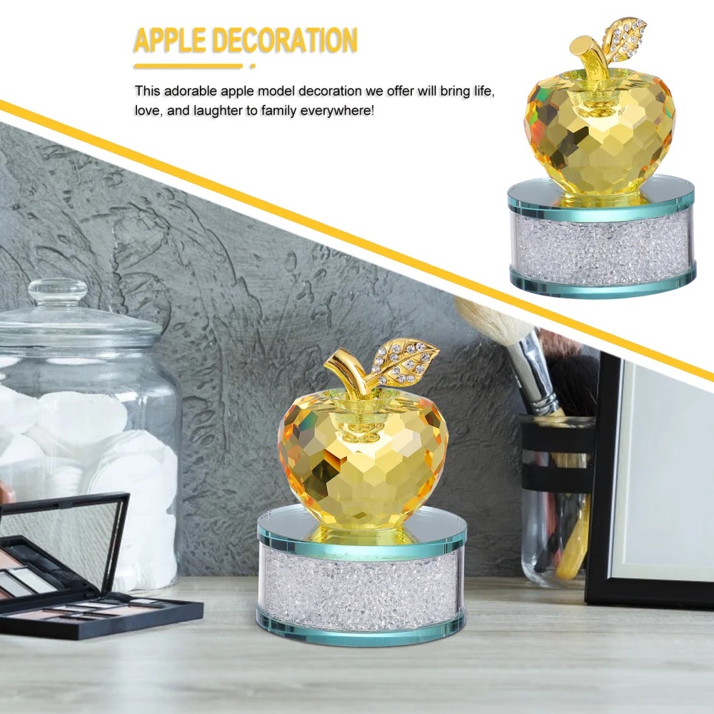 

Natural Crystal Apple Decor Crystal Apple Adornment Home Car Decoration