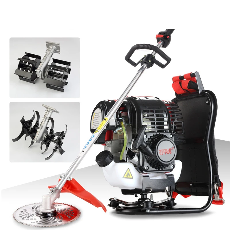 Multi-function 4-stroke lawn mower backpack harvester brush cutter weeder hedge trimmer high branch sawing tree irrigation | Инструменты