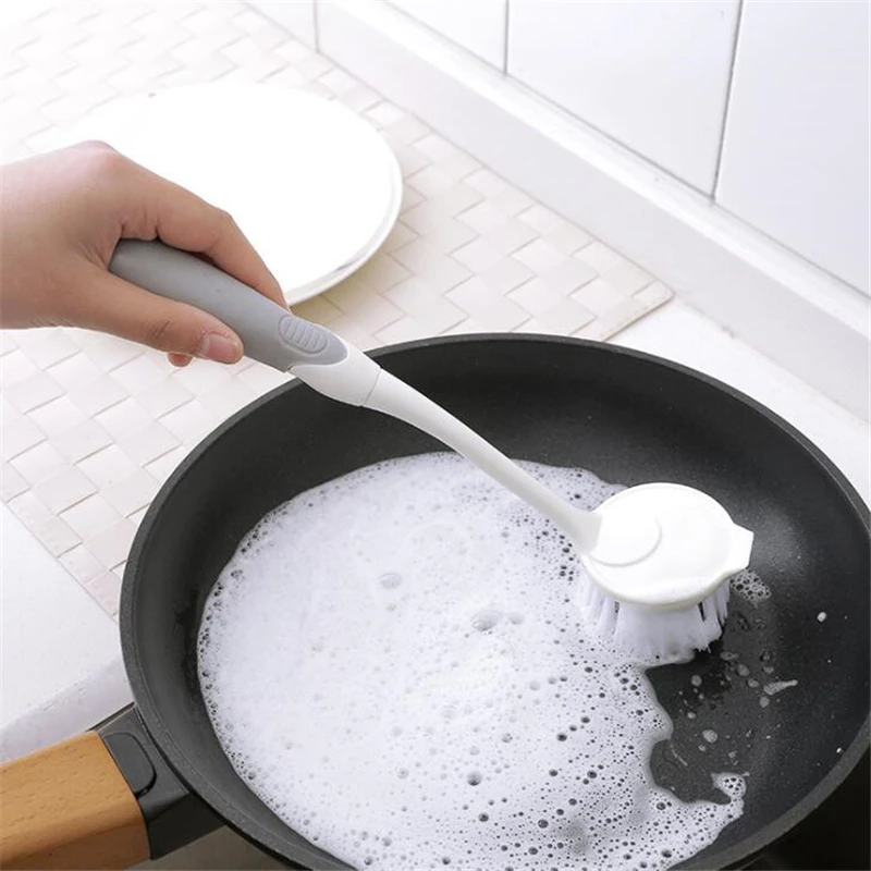 Многофункциональная щетка для мытья посуды с круглой головкой и съемной ручкой