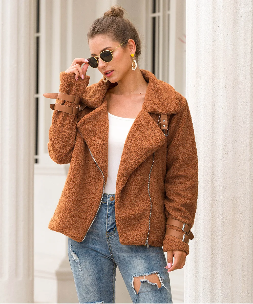 Женское теплое пальто однотонная плюшевая Вельветовая куртка Mujer 2019 зимняя