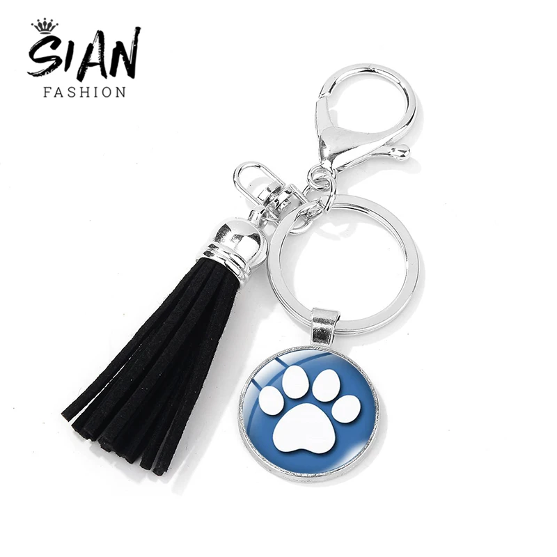 Азиатских Милая обувь в форме лап животных печати брелок-собачка кошка следы