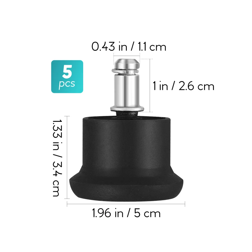 

VOSAREA 5pcs Chair Caster Wheels Heavy Duty & Safe Chair Wheels Stopper Fixed Stationary Castors Office Chair Foot Glides
