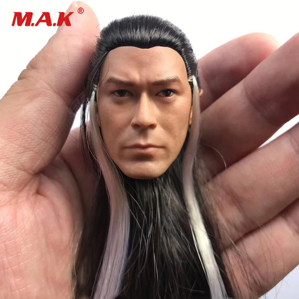 

1/6 Scale Male Figure Accessory Chinese Ancient Louis Koo Male Head Sculpt Carved Model for 12'' Action Figure Toy