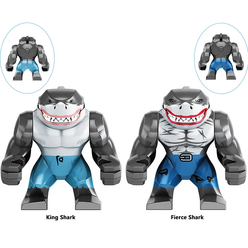 Фигурки героев большого размера король Акула самоубийца модели строительные