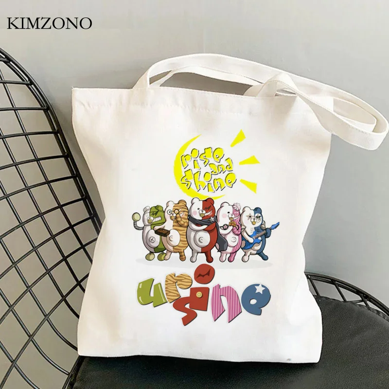 

Danganronpa сумка для покупок bolso eco bolsas de tela перерабатываемая Сумка-тоут хлопчатобумажная сумка тканая на шнурках Сумка-тоут сумка тканевая