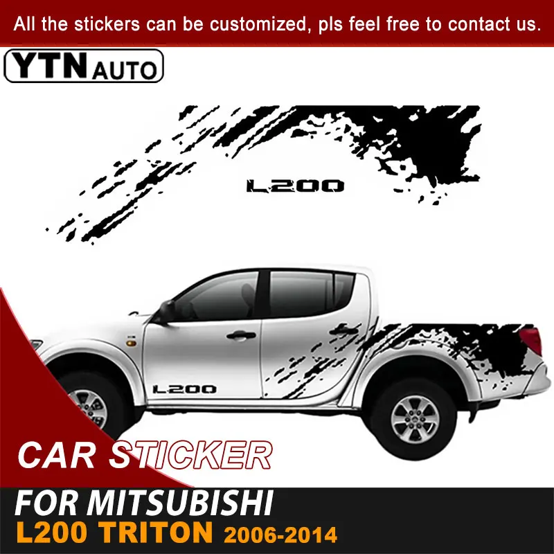 

Side Door Car Stickers Mudslinger Graphic Vinyl Decals For Mitsubishi L200 Triton 2006 2007 2008 2009 2010 2011 2012 2013 2014