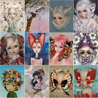 cartoon butterfly girl picture 5d diy diamond painting full drill mosaic picture cross stitch kit home decoration handmade gift
