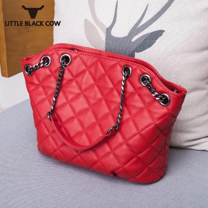 

Ladies Diamond Lattice Chains Bag Brand Genuine Leather Luxury Crossbody Bags Handbags 2021 New Fashion Party Shoulder Bag