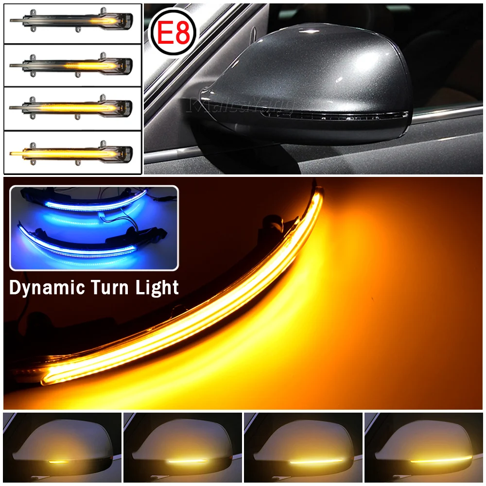 

2pcs Dynamic Blinker LED Turn Signal Side Mirror Lights indicator for Audi Q5 SQ5 8R Q7 4L 2008 - 2017