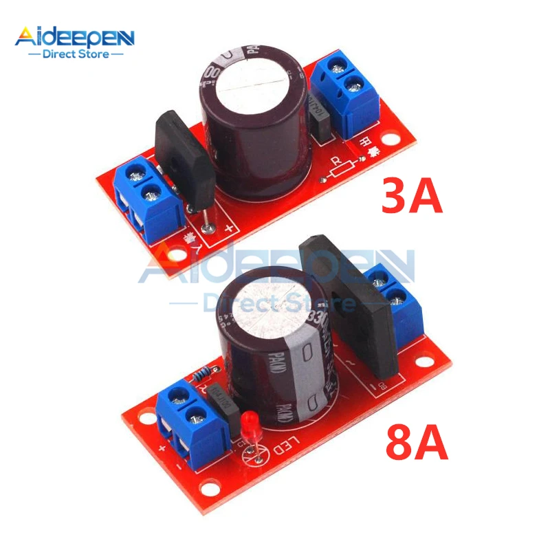 

AC 18V 3A 8A Rectifier Filter Power Board With Red LED Indicator AC Single Power to DC Single Source Board Rectifier