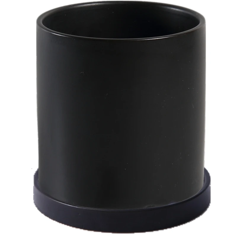 

Flowerpot Ins Northern Europe Style Simplicity Cylinder Modern Black White Asia Light Band Tray Meaty Green Luo Flowerpot