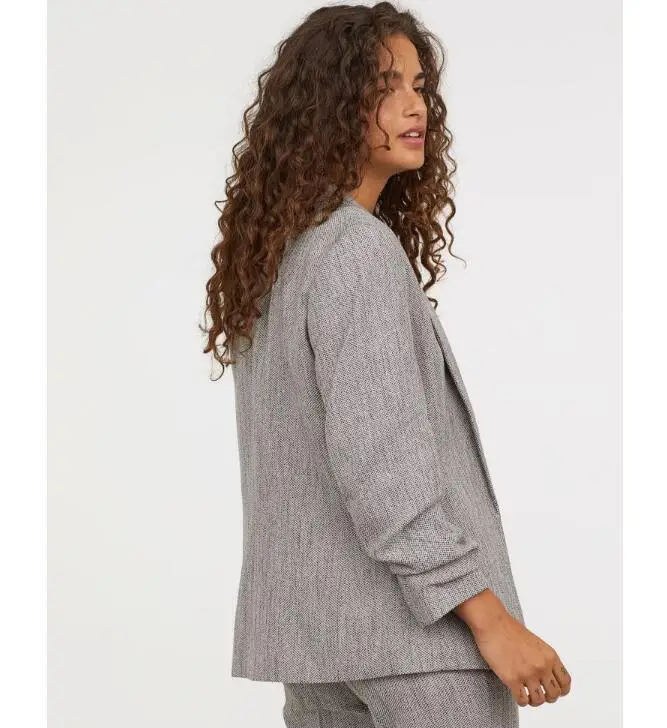 

Elegant Feminino Women Long Sleeve Blazer Notched Collar Coat Female Outerwear Runway Fashion Designers Blazers Tops