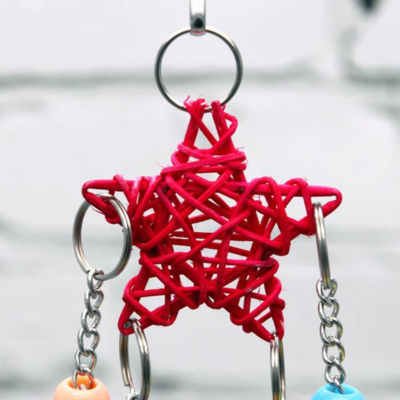 Попугай птица игрушка пентаграмма ротанга деревянная подставка попугай жевание