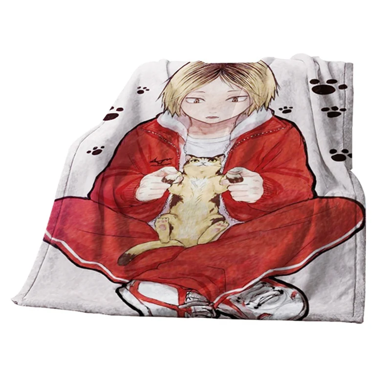 

100*150cm Anime Haikyuu Blanket Winter Warm Coral Fleece Plush Throw Blanket Bed Rug Soft Flannel Bedroom Sheet Quilt TV Blanket