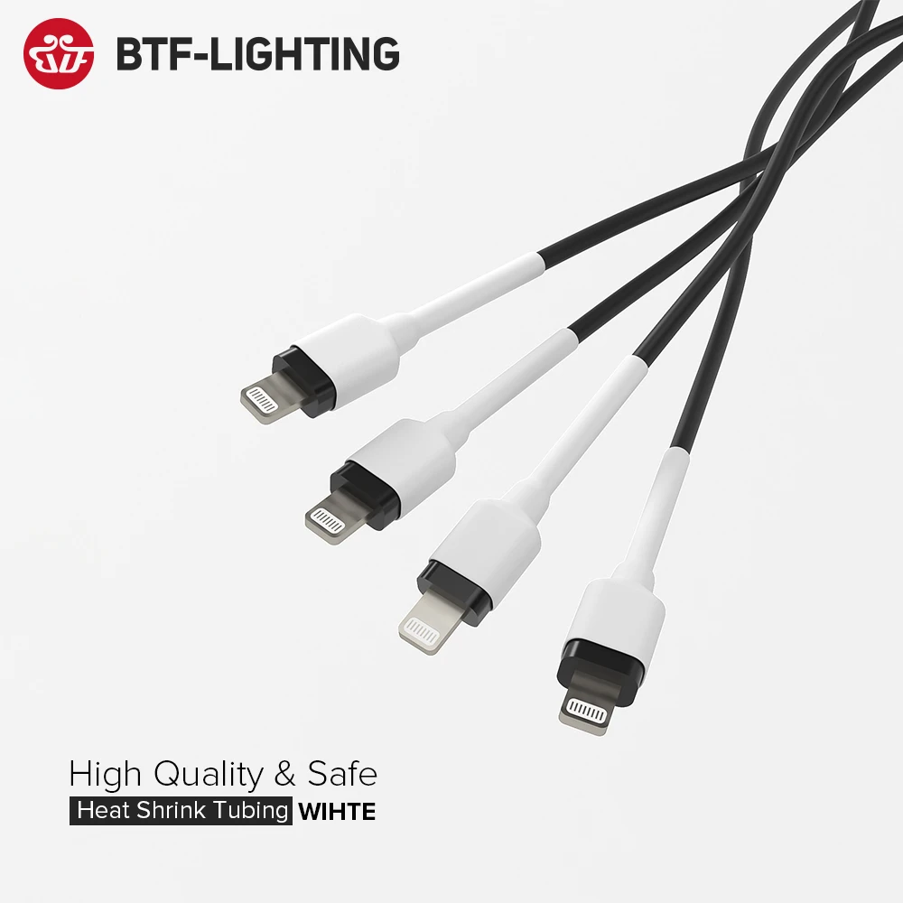 Трубка термоусадочная черная/белая 5 метров для светодиодных лент SMD WS2812B WS2811 WS2815 8