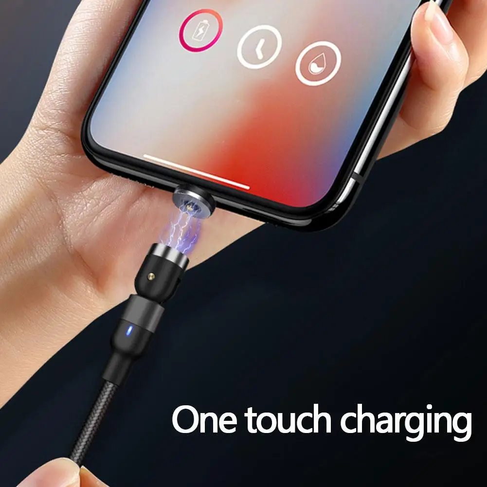 

Magnetic USB Charging Cable Fast Charging USB Micro Cable Wire Type Degree Phone Rotate For iPhone 11 Cord C Mobile 12 540 S9R4