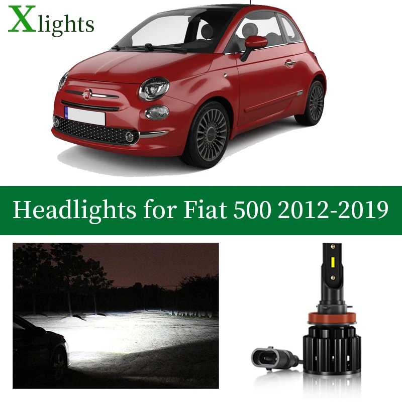 Xlights Car Bulbs For Fiat 500 500L 500X LED Headlights Bulb Lighting Low High Beam Canbus 12V 24V Light Lamp Accessories Parts
