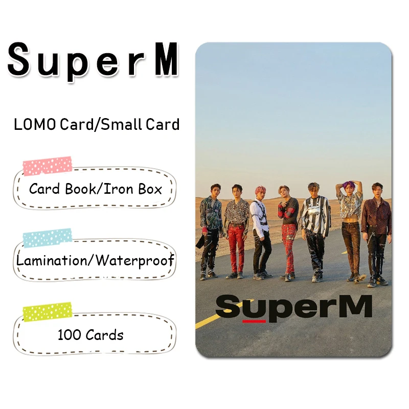 Kpop SuperM Lomo карточка для фотосъемки небольшие карты MARK TAEYONG BAEKHYUN LUCAS TEN KAI TAEMIN железная открытка-коробка для любителей книг Коллекция подарков