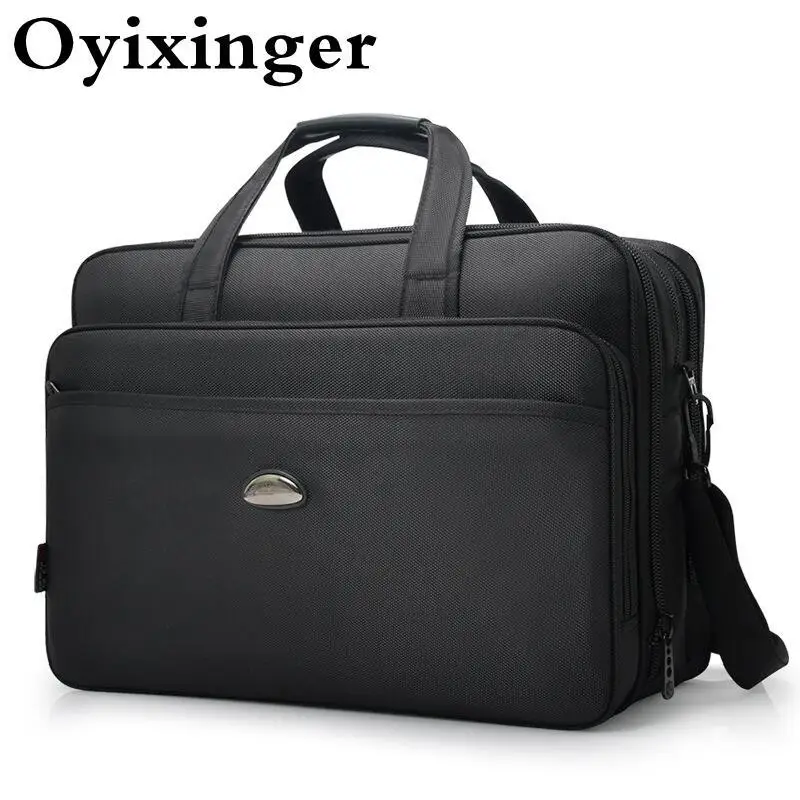 OYIXINGER Large Capacity Men Briefcase Waterproof Oxford Shoulder Bag For 17.3 inch Laptop High Quality Business Briefcase Male