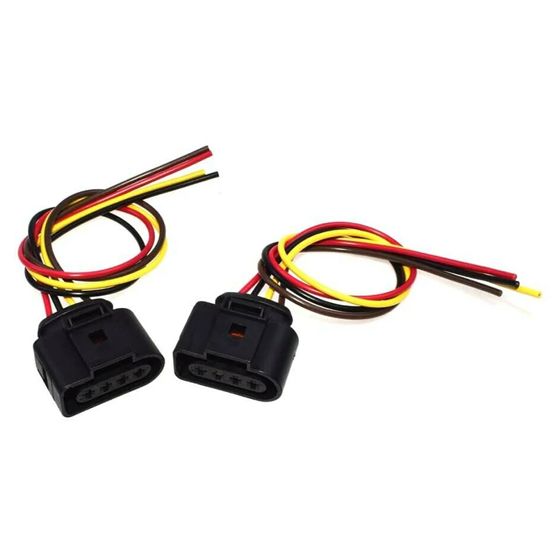 

2pcs 1J0973724 2011340 Female Ignition Coil Connector With Wiring Harness Plug Pigtail Fit For Jetta Golf Passat Beetle