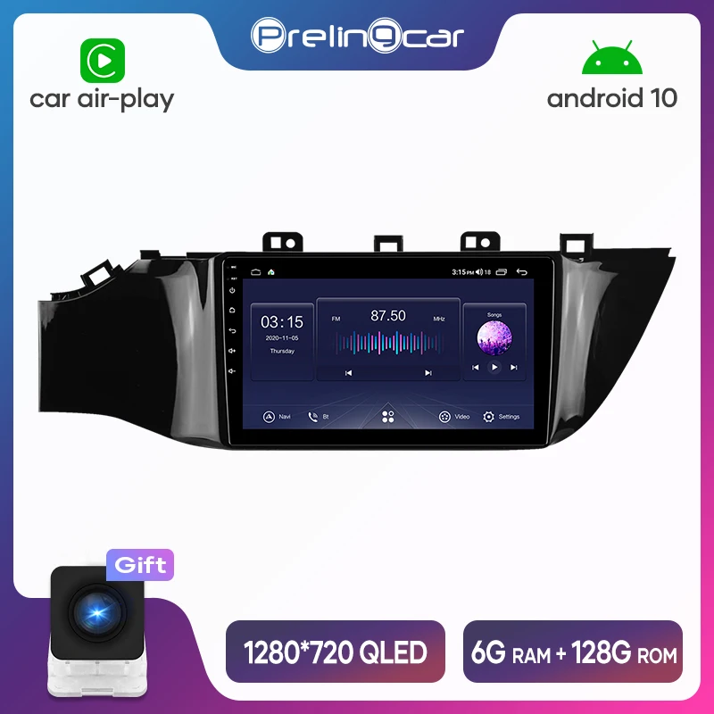 

Автомагнитола Prelingcar для Kia Rio 4 2016-2019, автомагнитола на платформе Android 10, стерео приемник, видеоплеер, мультимедийная навигация, GPS, разъем 2 Din, ...