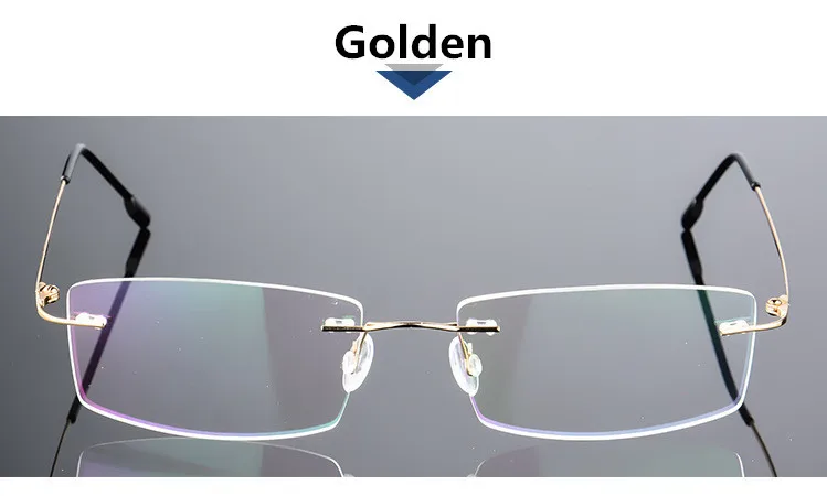 C7 Golden Титановый сплав оправа для очков мужские ультралегкие квадратные с диоптрией Близорукость Оптические ультралегкие очки без оправы унисекс очки Rx Able - Цвет оправы: C7 Golden
