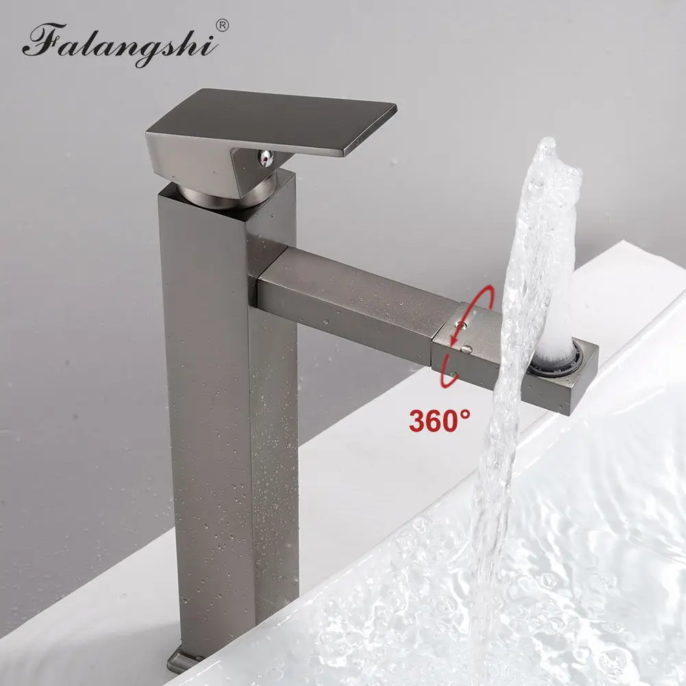 Ванная комната Высокий Смеситель для кухни носик на бортике Твердый латунный