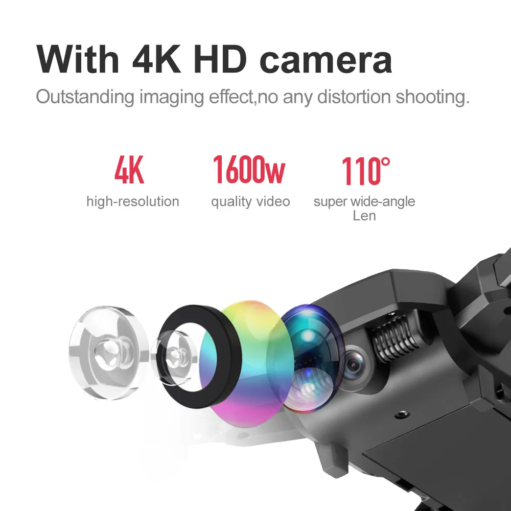 Радиоуправляемый Дрон 4K HD воздушный Квадрокоптер с камерой оптического позиционирования потока Радиоуправляемый Дрон двойная камера wifi FPV Дрон