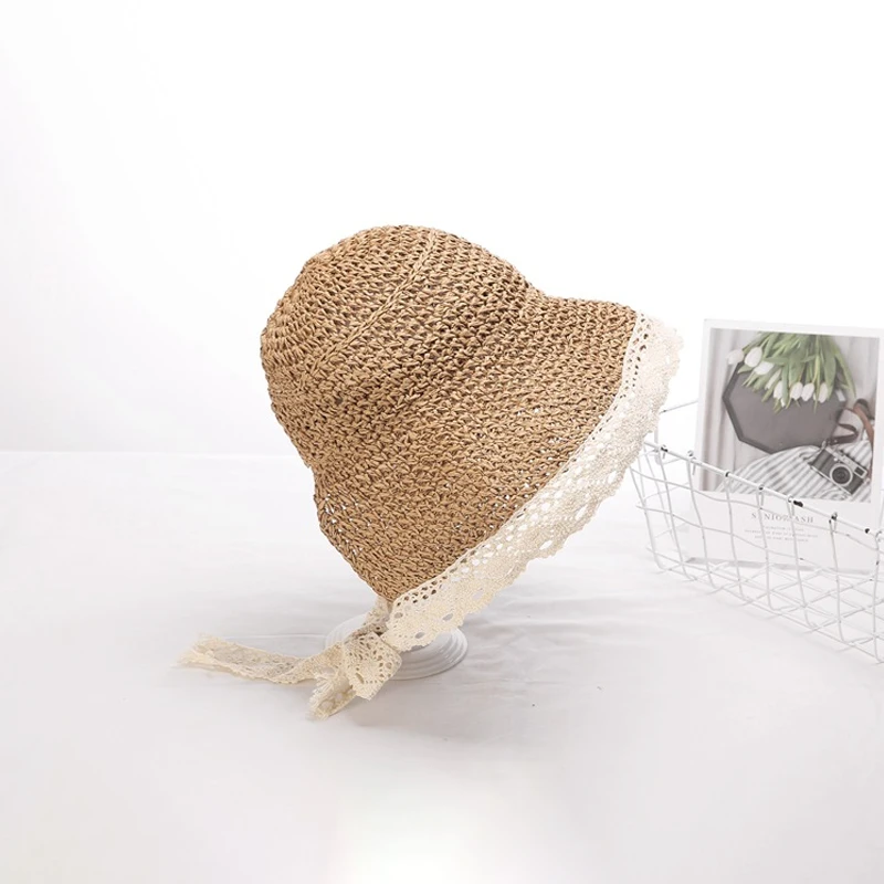 Соломенная шляпа для девочек на лето и весну от солнца в рыбацком стиле Пляжная