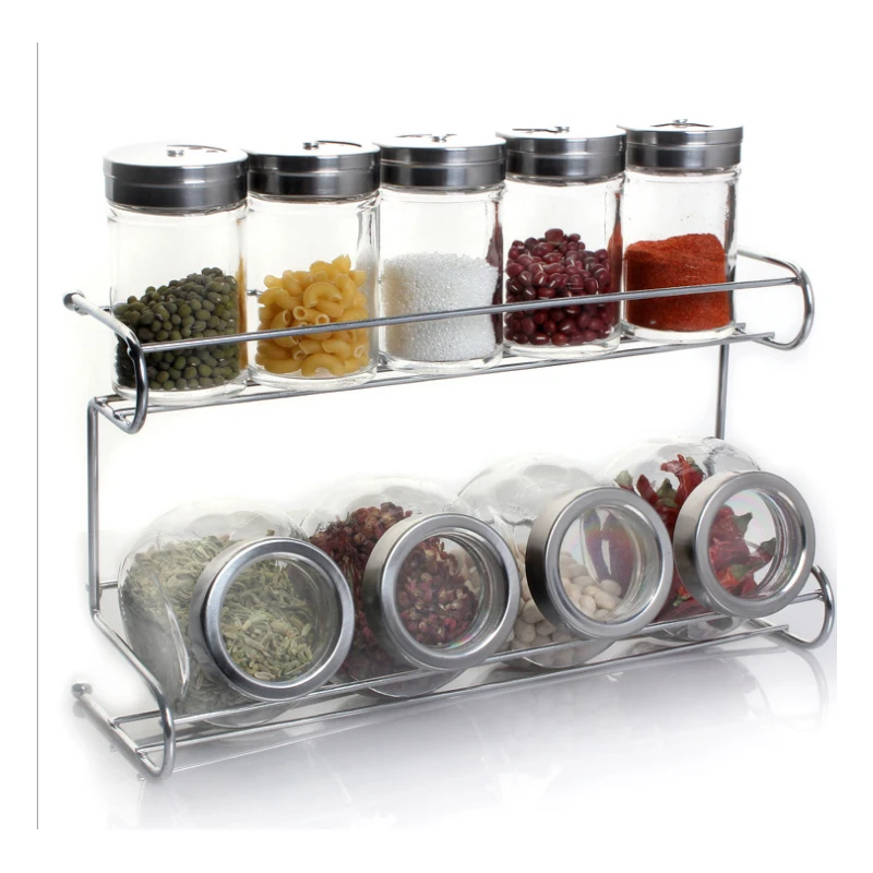 Принадлежности для кухни стеклянная банка приправ стойка 10 штук|jars seasoning|jar jarjar rack