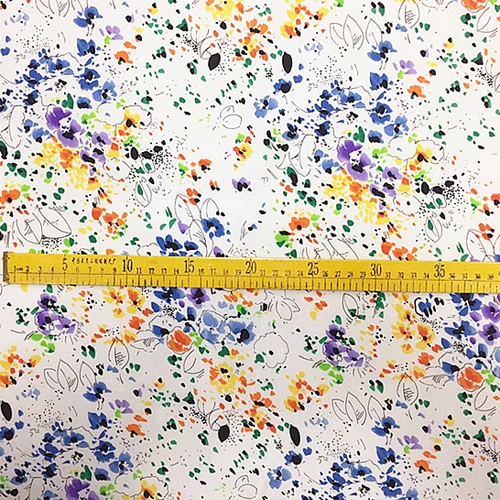 Красочные пятна и Листья печати 100% чистый шелк креп де chine ткани SCDC694|crepe de fabric|silk